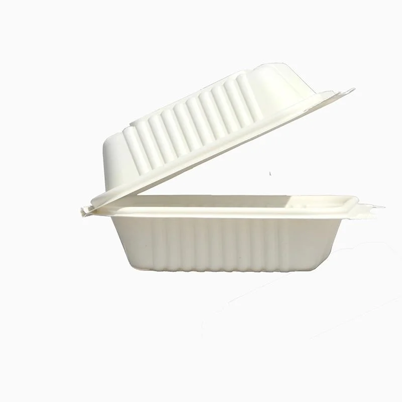 Compostable Cornstarch Degradable Meal Boxes Biodegradable Hamburger Box with Lhh-04