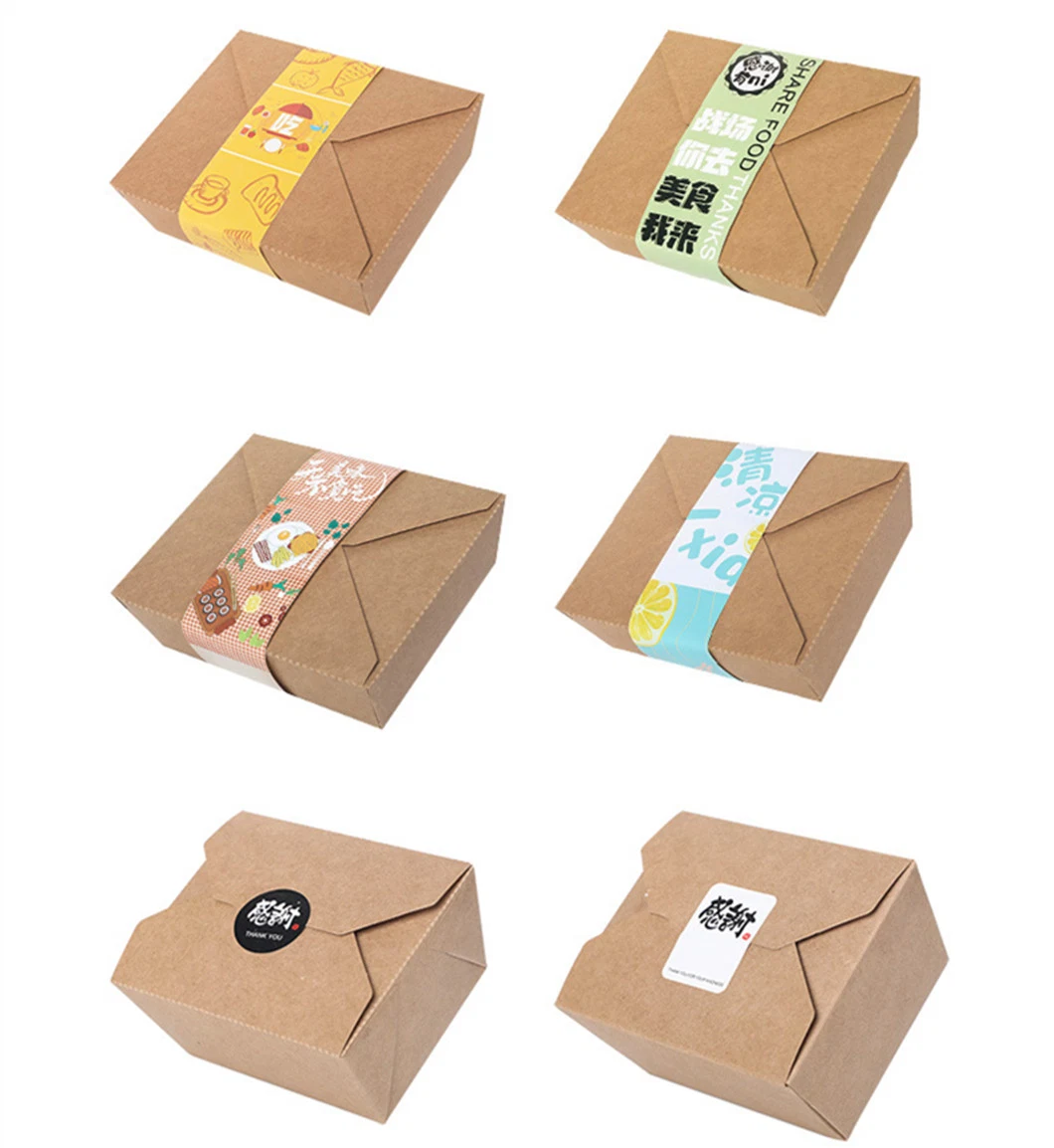 Kraft Paper Salad Sushi Snacks Disposable Food Packaging Box