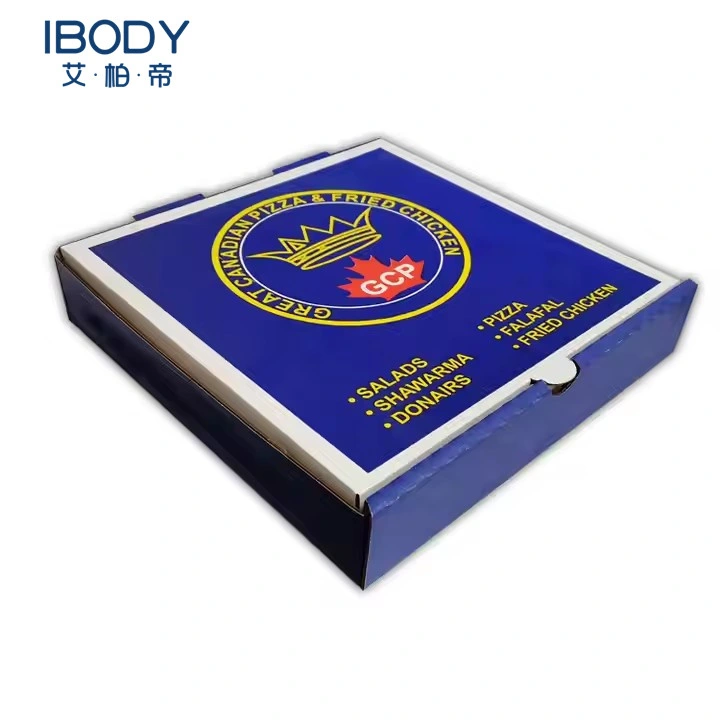 Recyclable Various-Size Flute Corrugated Packaging Takeaway Paper Pizza Box with Custom Logo