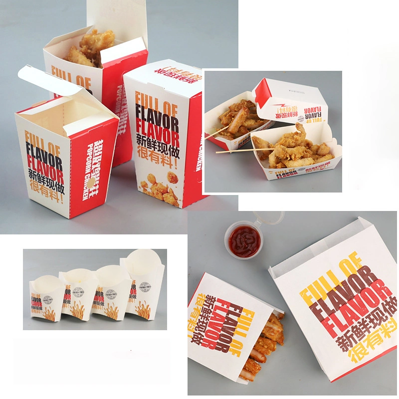 Degradable Takeaway Fast Food Packaging Food Container Paper Boxes Pizza Container Lunch Box Printing Book Service Puzzle Paper Box Burger Food Packaging