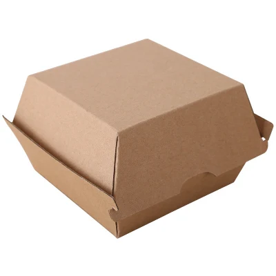 Цветная, белая прямоугольная, крупная, одноразовая, гофрированная, цветная, нестандартного размера Извлеките складные бумажные упаковки для гамбургеров