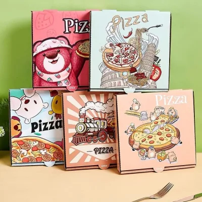 Yafeng Оптовая продажа дешево Печатный персонализированный Все Размер 8-14 дюйма Гофрированная бумага Kraft бумажная фреза Pizza Box