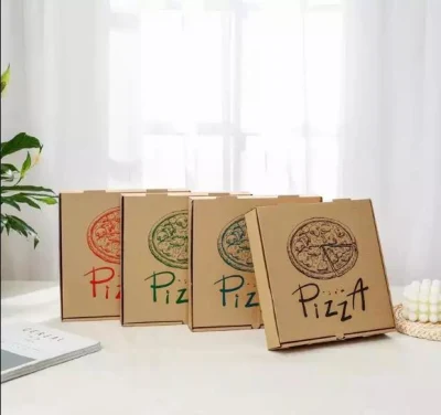 Горячая продажа Custom Logo элегантный коричневая крафт Кард Бумага Пицца Коробка