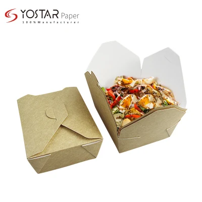 Компостабильные Takeaway Фрид Noodle Food Packaging многослойная бумага Kraft Back Paper Коробка
