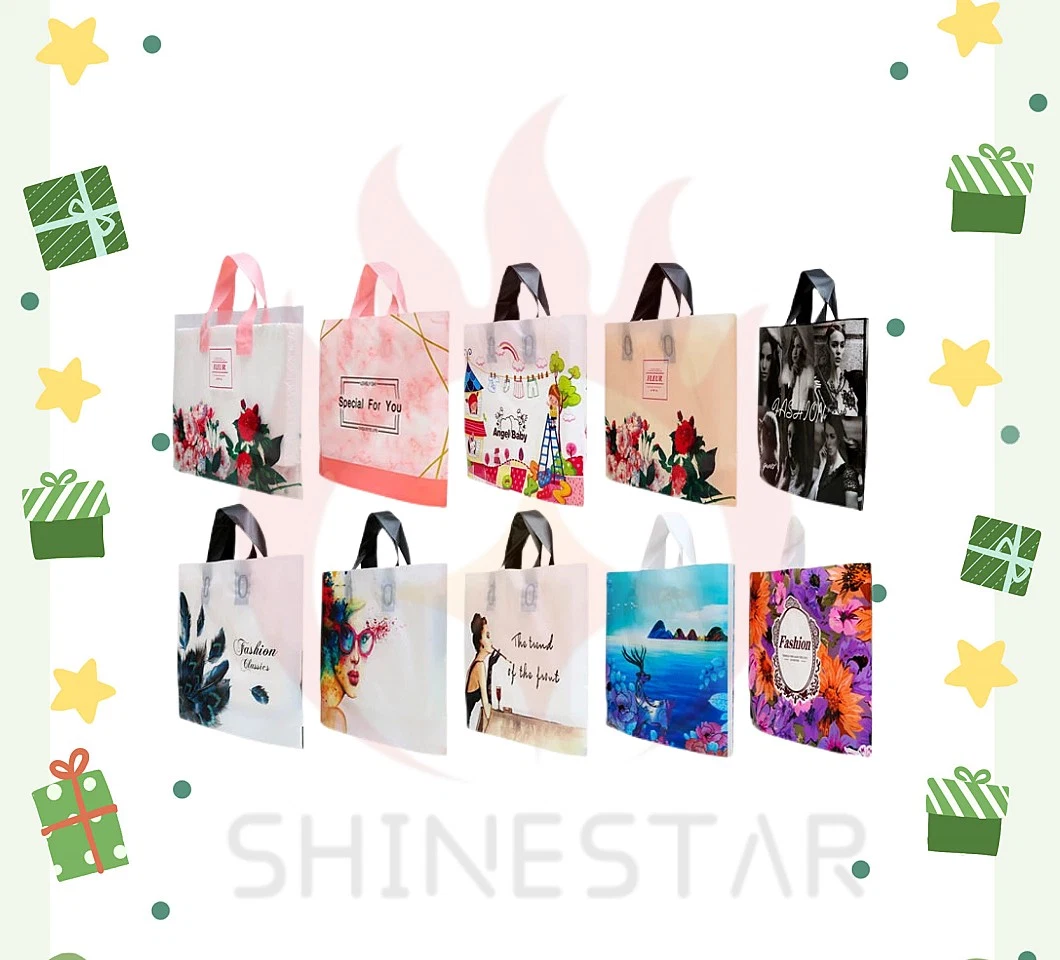 Small Plastic Merchandise Bag Plastic Shopping Bag with Handle for Business, Retail, Gift