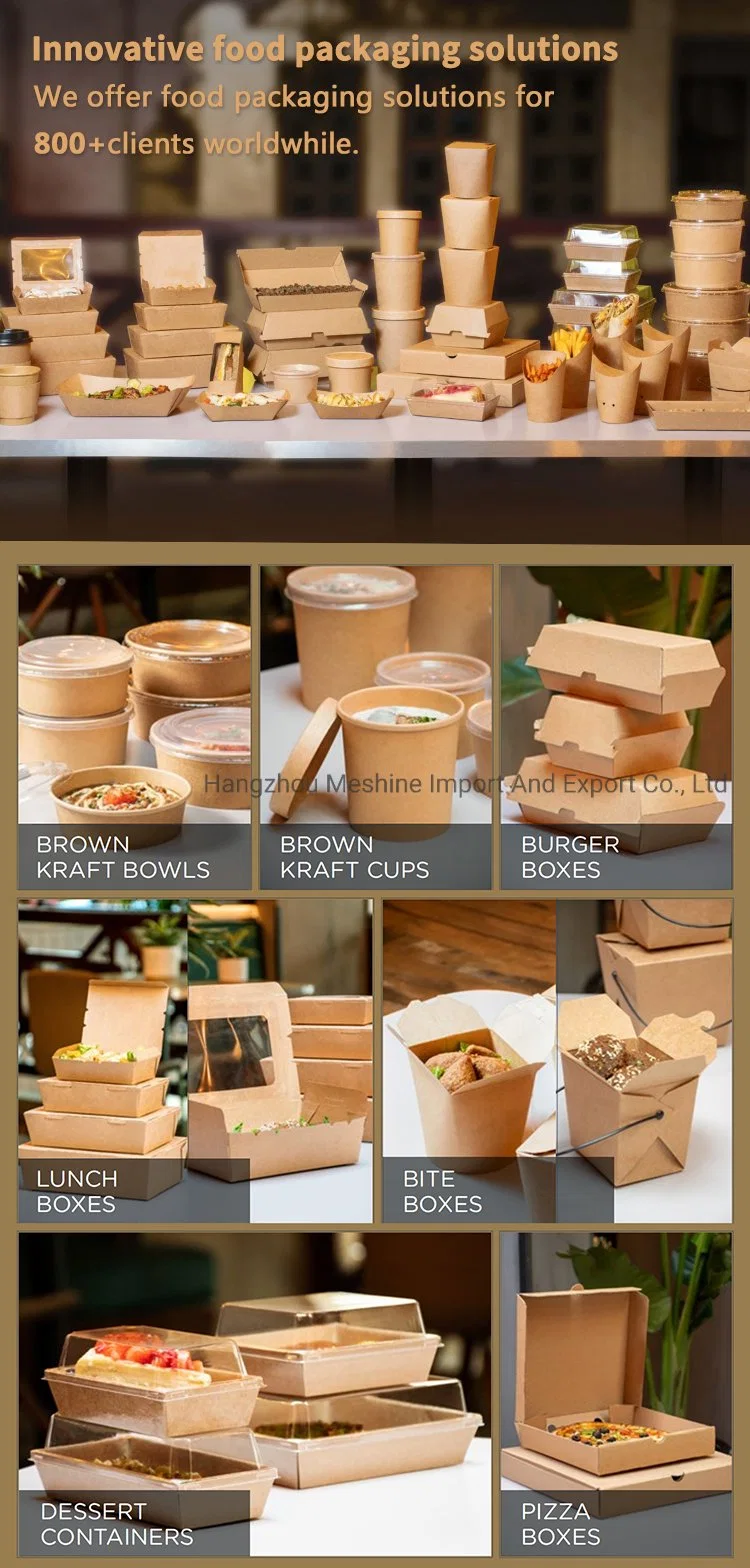 Disposable Kraft Paper Food Box Corrugated Cardboard Brown Paper Food Packaging Boxes