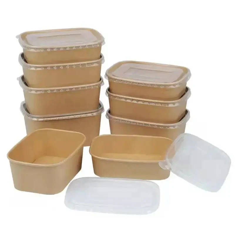 Kraft Paper Salad Lunch Food Box with Lid