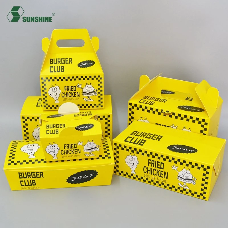 Take Away Kraft Paper Home Delivery Box Eco Hamburger Burger Box