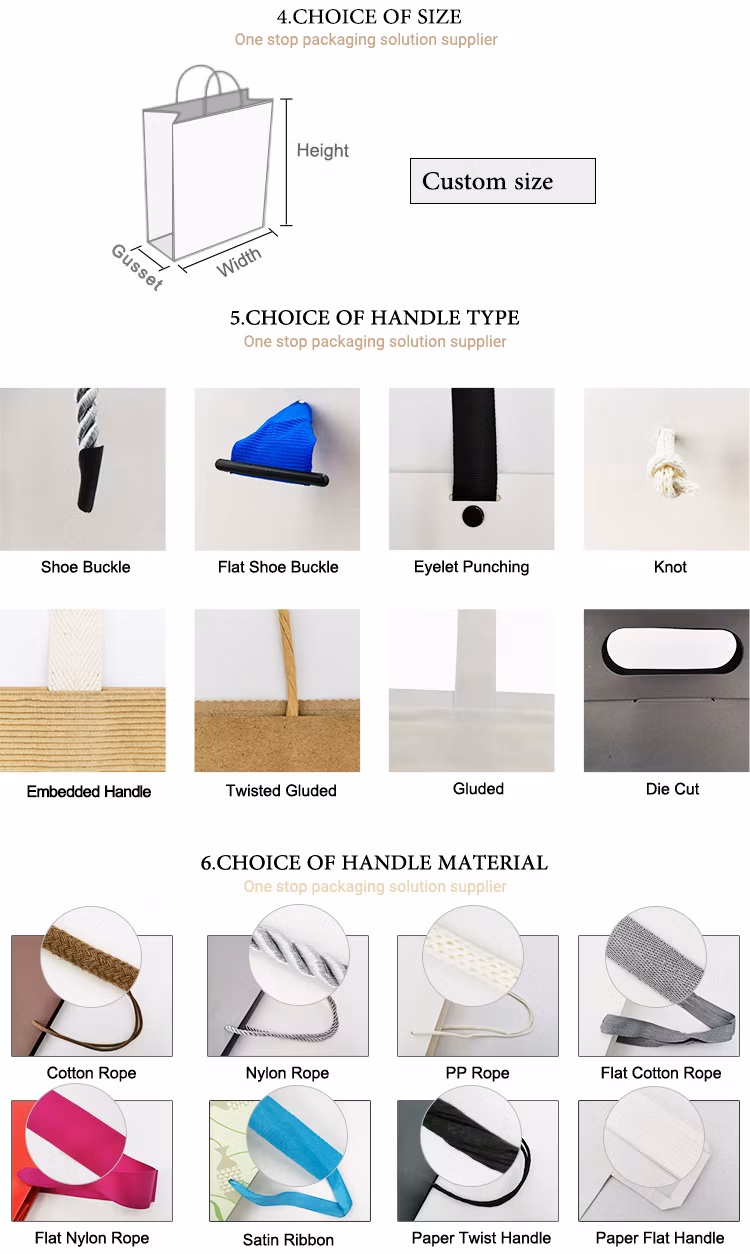 Paper Bag Custom Print Shopping Paper Bag for Sale