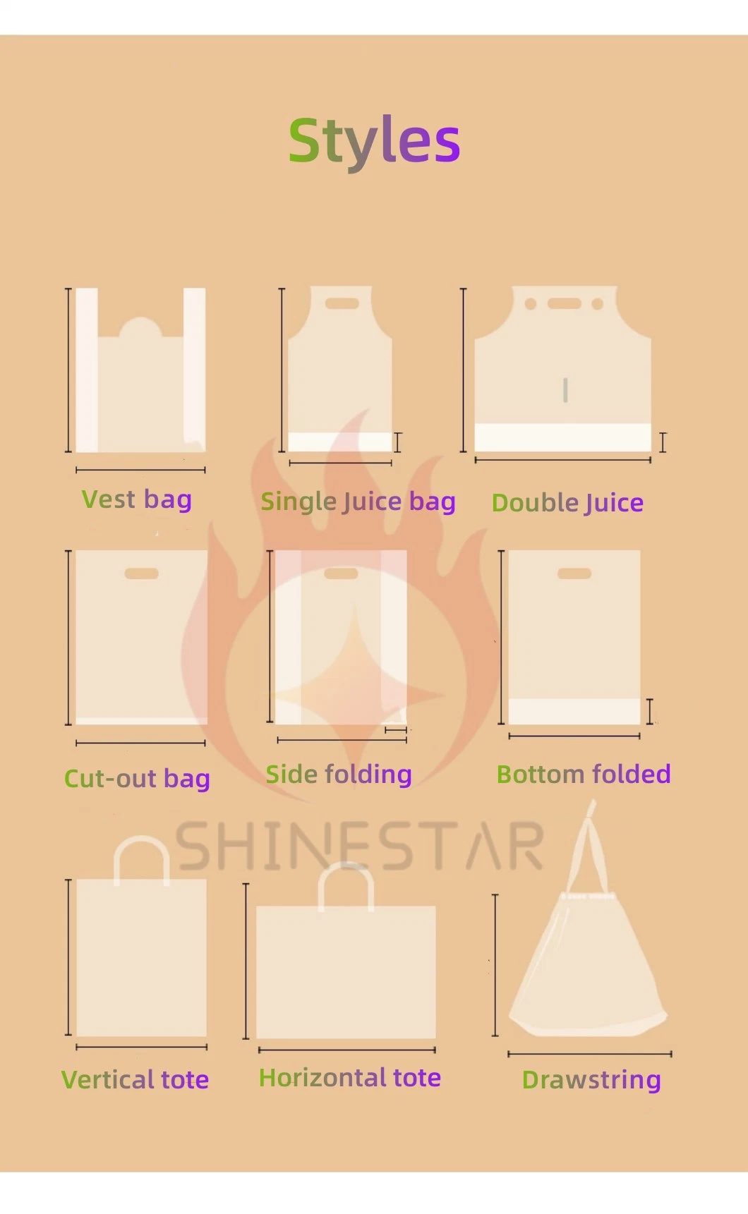 Small Plastic Merchandise Bag Plastic Shopping Bag with Handle for Business, Retail, Gift