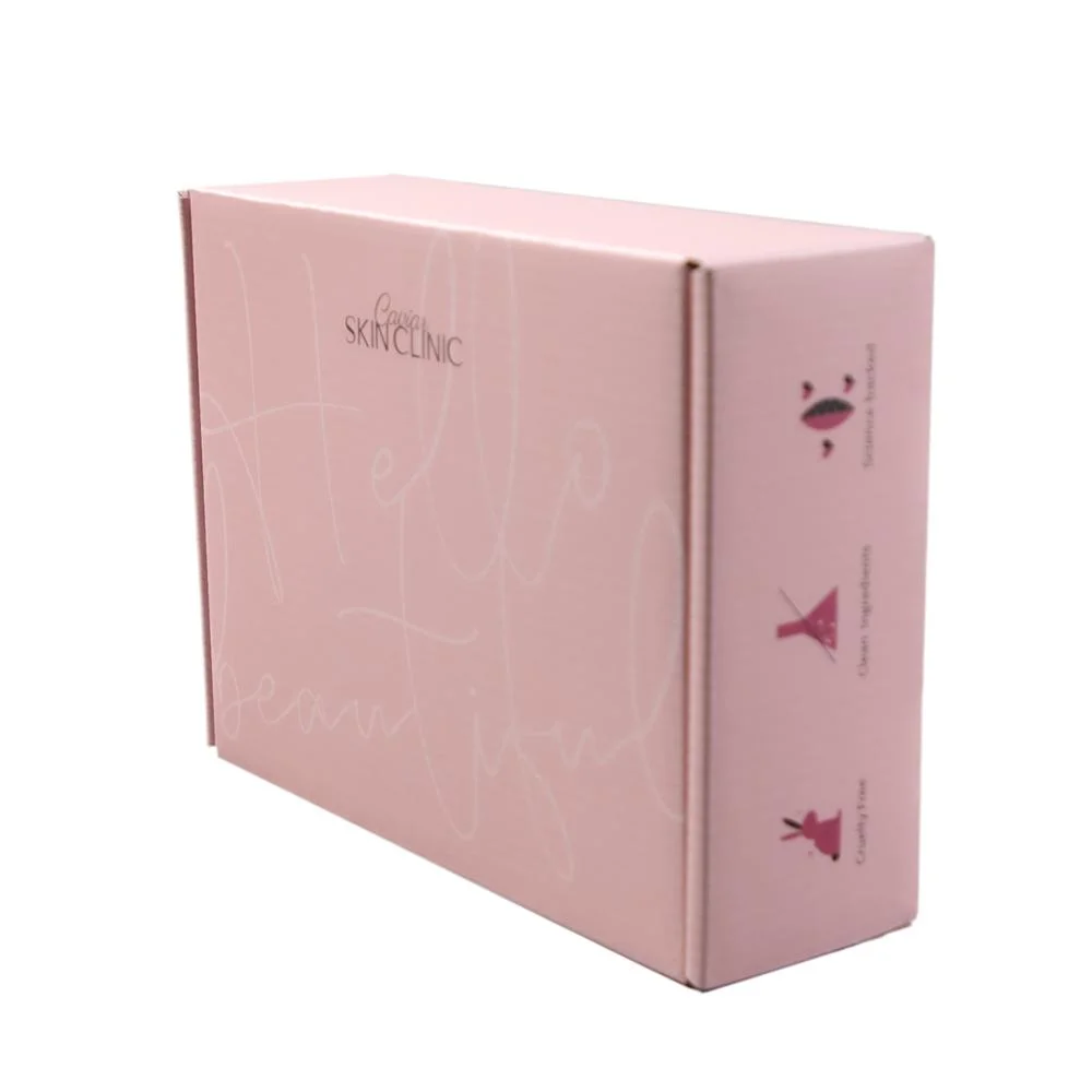 Custom Design Paper Packaging Restaurants Delivery Pink Postal Boxes