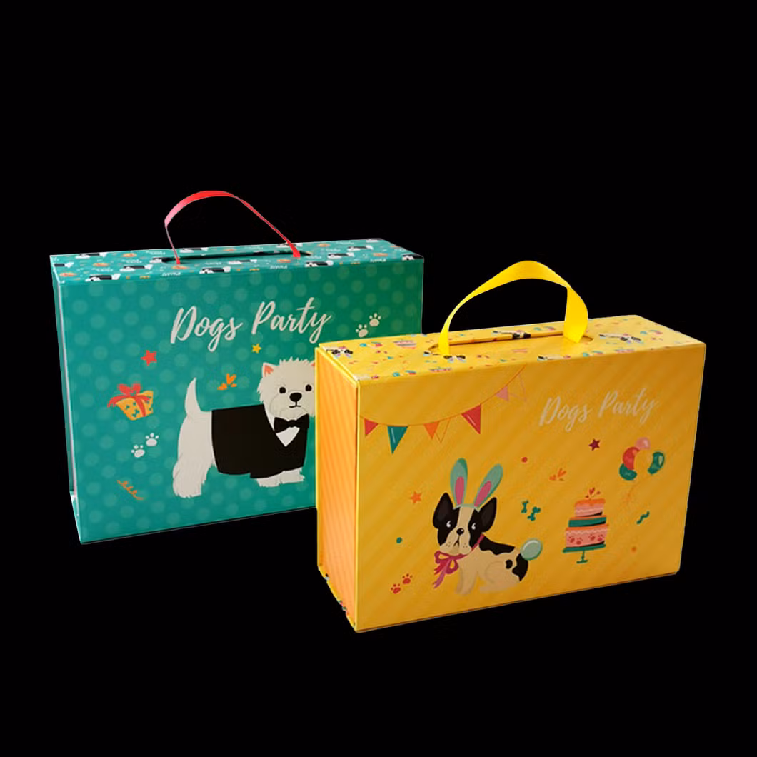 FSC BSCI Custom Full Color Printing Luxury Fashion Flat Toy Packing Foldable Cardboard Carton Paper Packaging Gift Present Shipping Storage Box with Handle