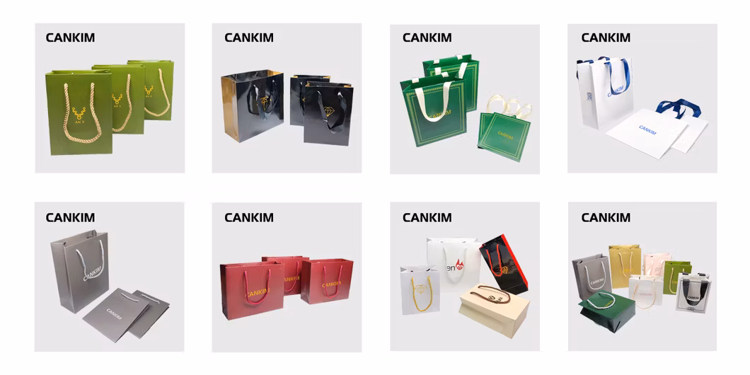Cankim Custom Paper Bag with OEM Custom Paper Gift Bag Luxury Shopping Paper Bag Gift Bag Packaging Paper Bag with Ribbon