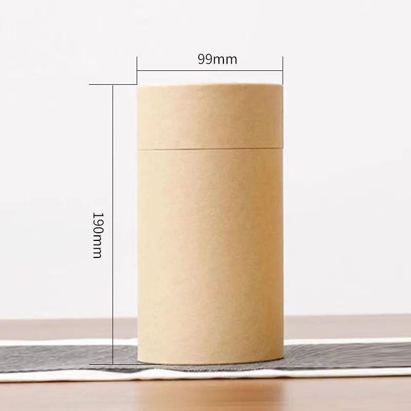 Wholesale Kraft Paper Cylinder Packaging Creative Portable Blank Gift Box with Two Different Lids