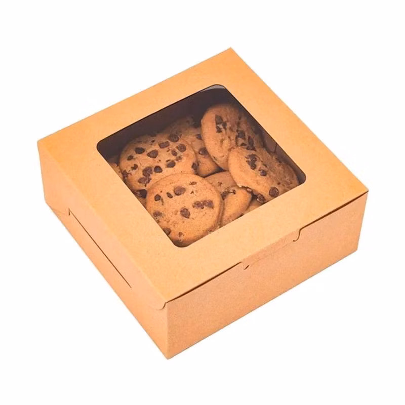 Custom Kraft Paper Box Cake Dessert Packaging Boxes with Window High-Quality Food Box