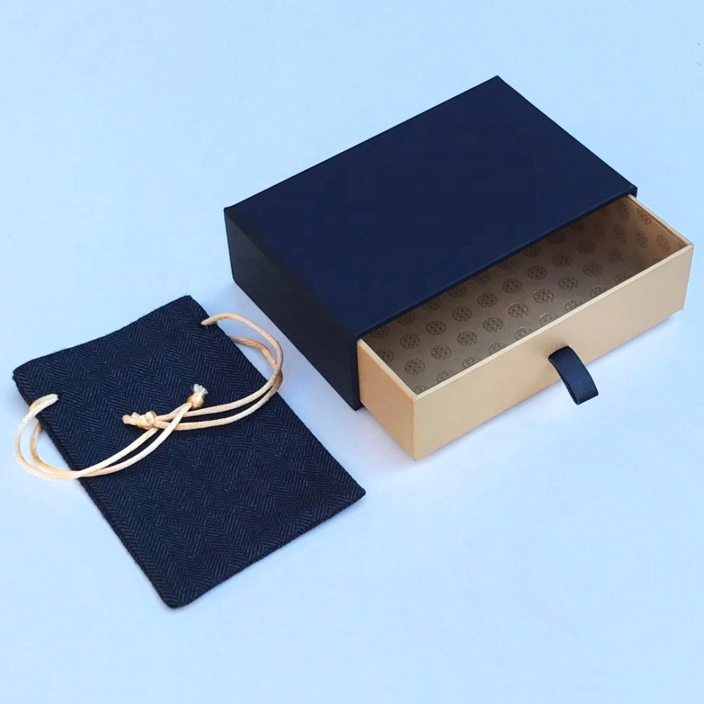 Sliding Drawer Paper Cardboard Gift Box with Foam Insert for Jewelry Packaging