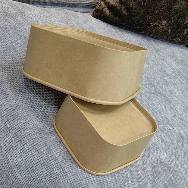 White Cardboard Craft Take Away Packaging Folding Box Takeaway Disposable Kraft Paper Food Container for Soup and Rice