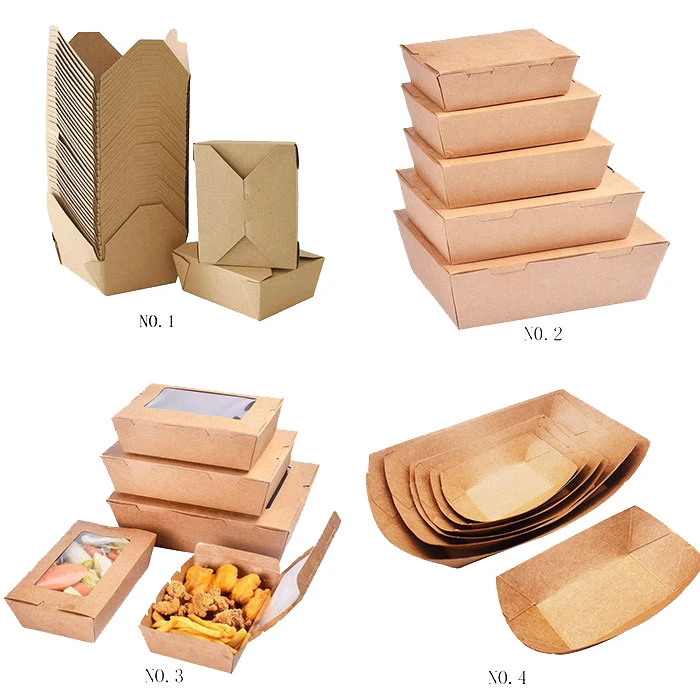 Custom Disposable Hamburger Hot Dog Take Away Take out Snack Box Kraft Paper Packaging Burger Fried Chip Chicken Lunch Takeaway Fast Food Box