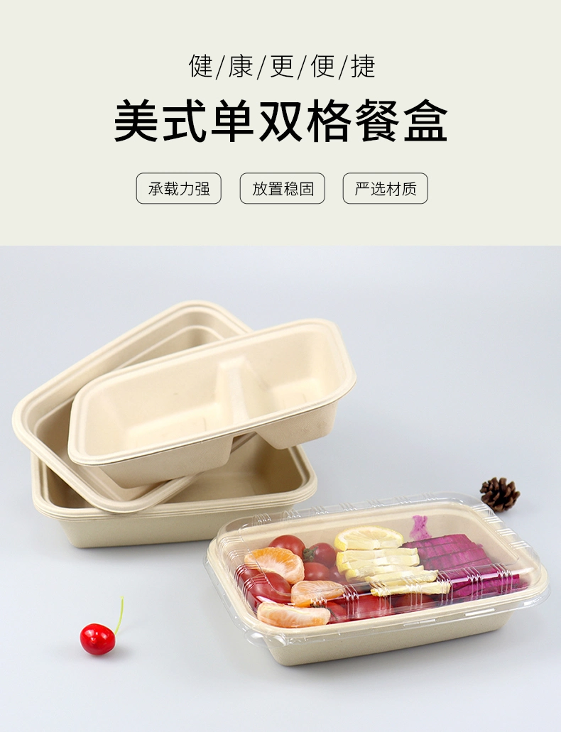 Compartment Box Sugarcane Bagasse Microwave Paper Bento Takeaway Lunch Containers Disposable Lunch Boxes Food Container