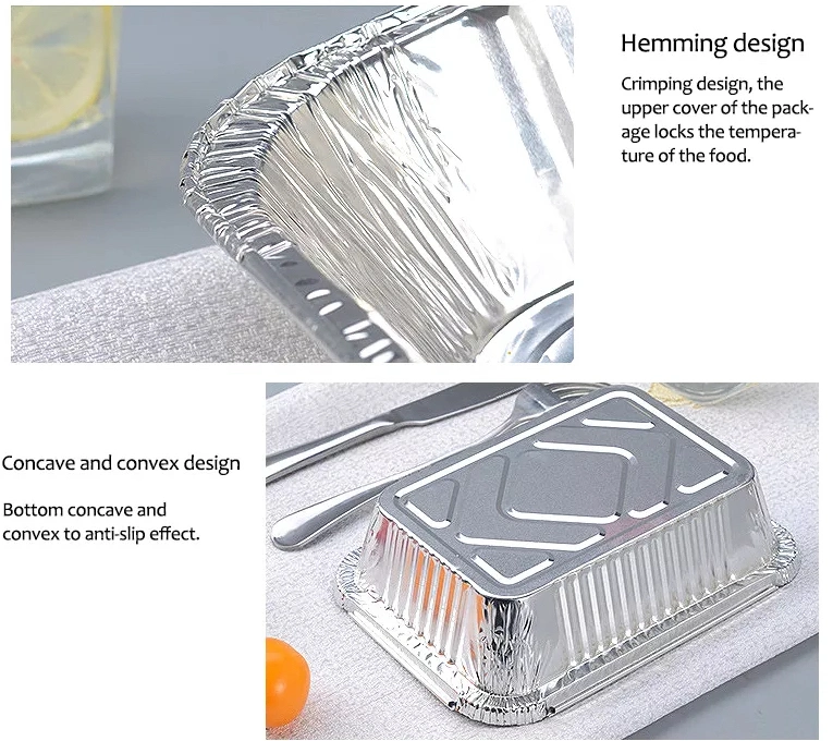 Cake Baking Aluminum Foil Container Laminated Cardboard Lid Foil Food Storage Containers