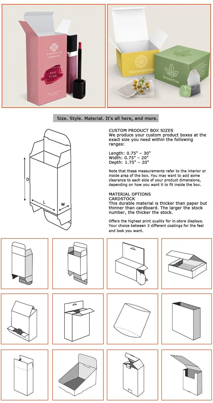 Factory Price Cardboard Paper Box Packaging for Food Packaging