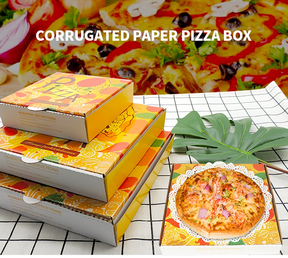 High Quality Customized Design Portable Paper Packing Box Disposable Square Pizza Boxes