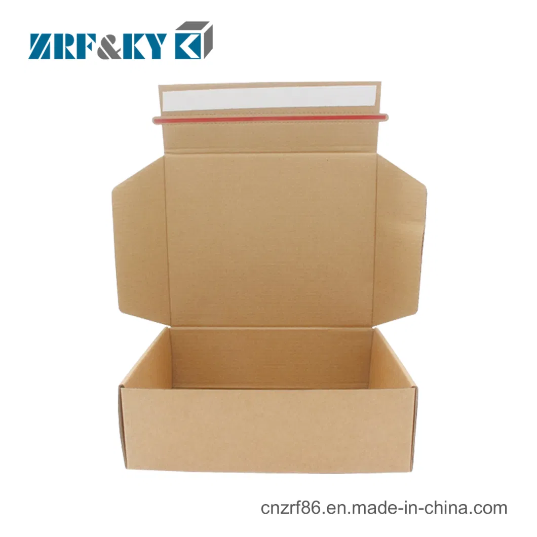 Custom Logo Printed Brown Kraft E Flute Corrugated Paper Mailer Box