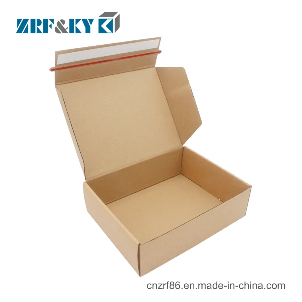 Custom Logo Printed Brown Kraft E Flute Corrugated Paper Mailer Box