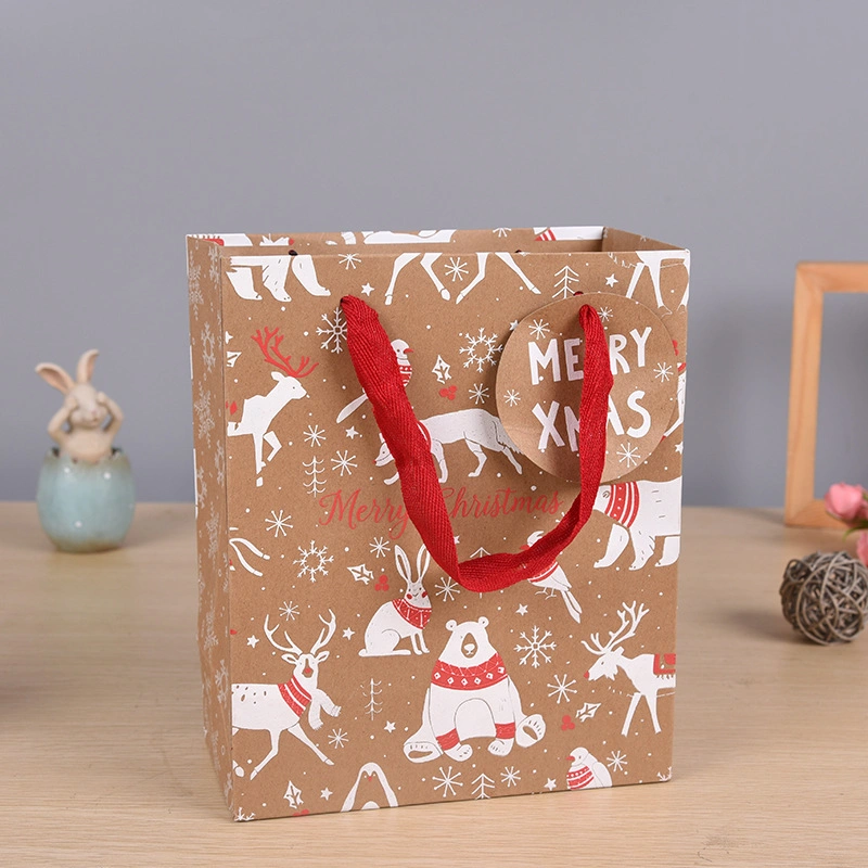 Wholesale Custom Luxury Shopping Gift Tote Carrier Kraft Paper Bag