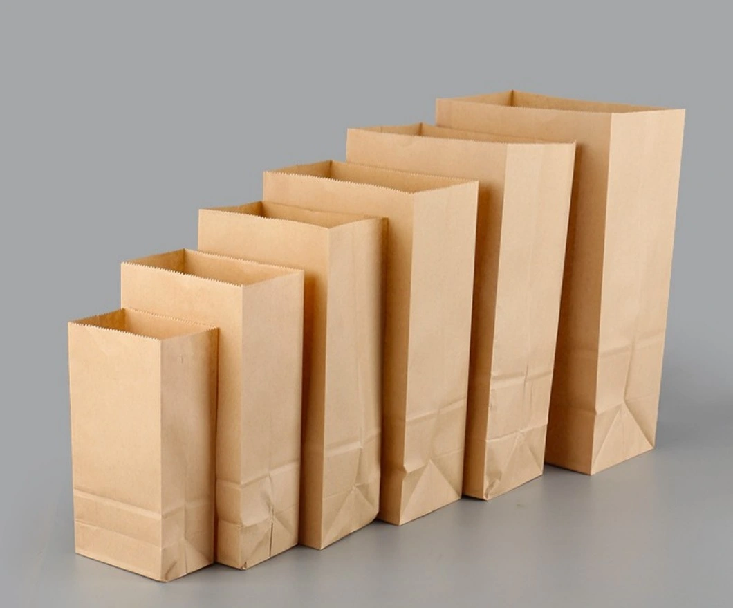 Greaseproof Paper White Brown Kraft Food Packaging Bags for Packing Bread Burger