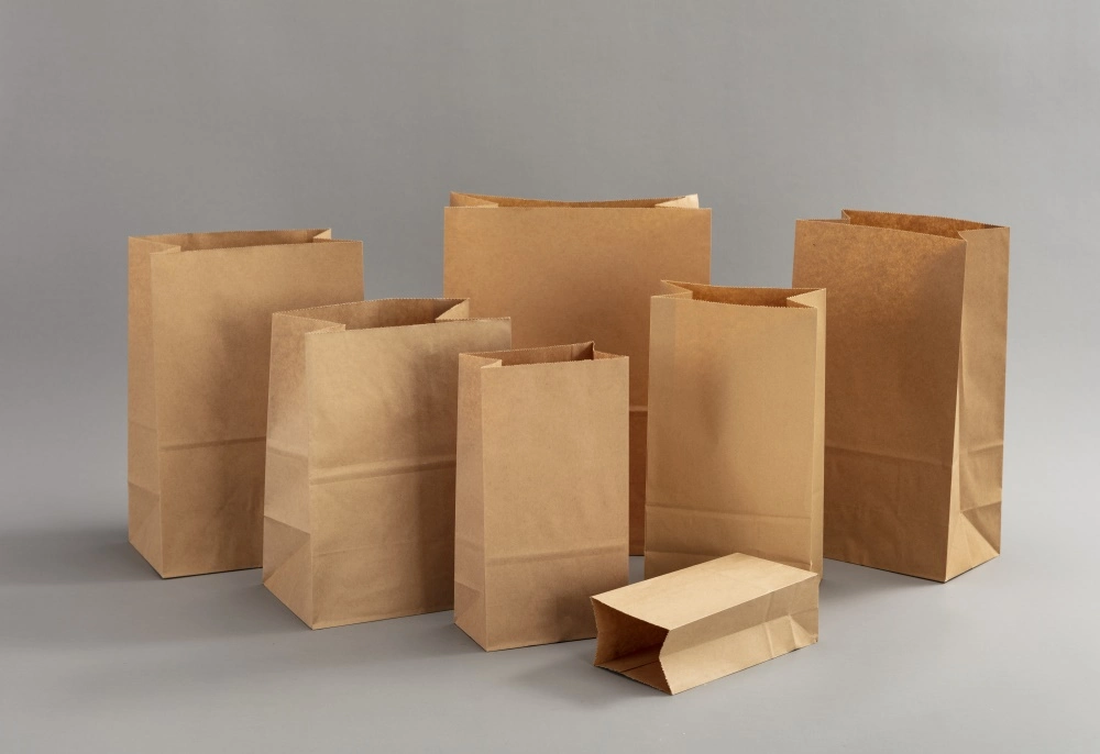 Natural Brown Block Bottom Bread Pastry Paper Gift Bags