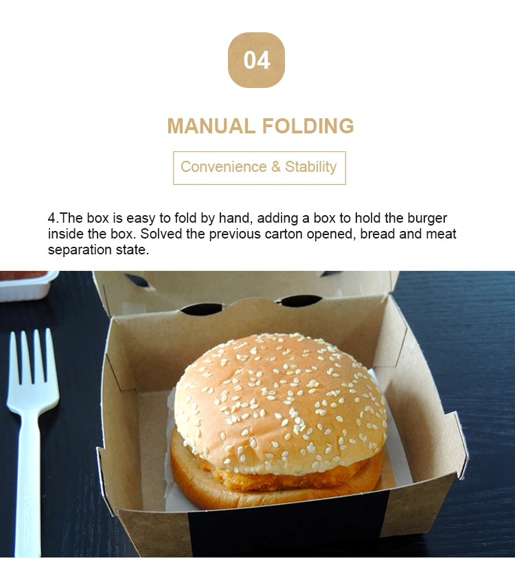 Disposable Customized Design Hamburger Paper Box