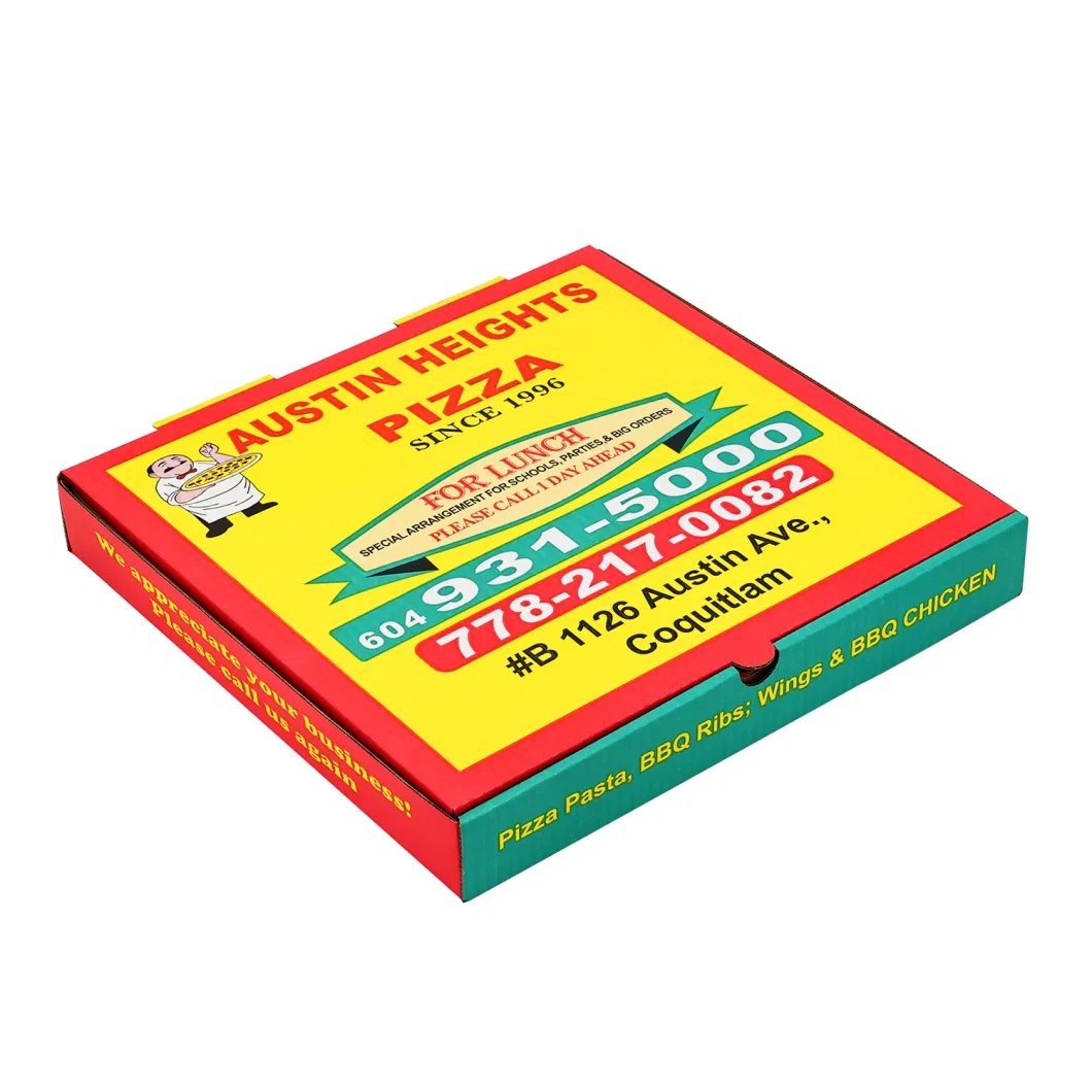 Custom Logo Printed Corrugated Paper Pizza Box