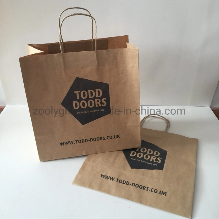 Small Natural Brown Kraft Paper Bag with Die Cut Handle