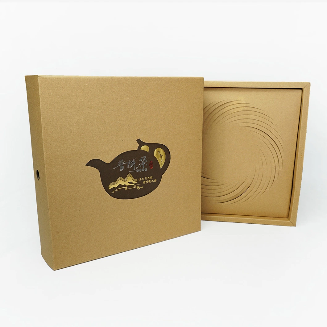 Custom Gift Magnetic Drawer Kraft Paper Box for Packing Tea