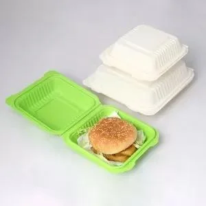 Compostable Cornstarch Degradable Meal Boxes Biodegradable Hamburger Box with Lhh-04