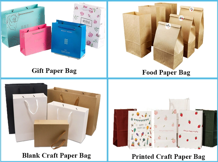 Custom Reusable Kraft Paepr Bag Lunch Shopping Packaging Brown Paper Bags