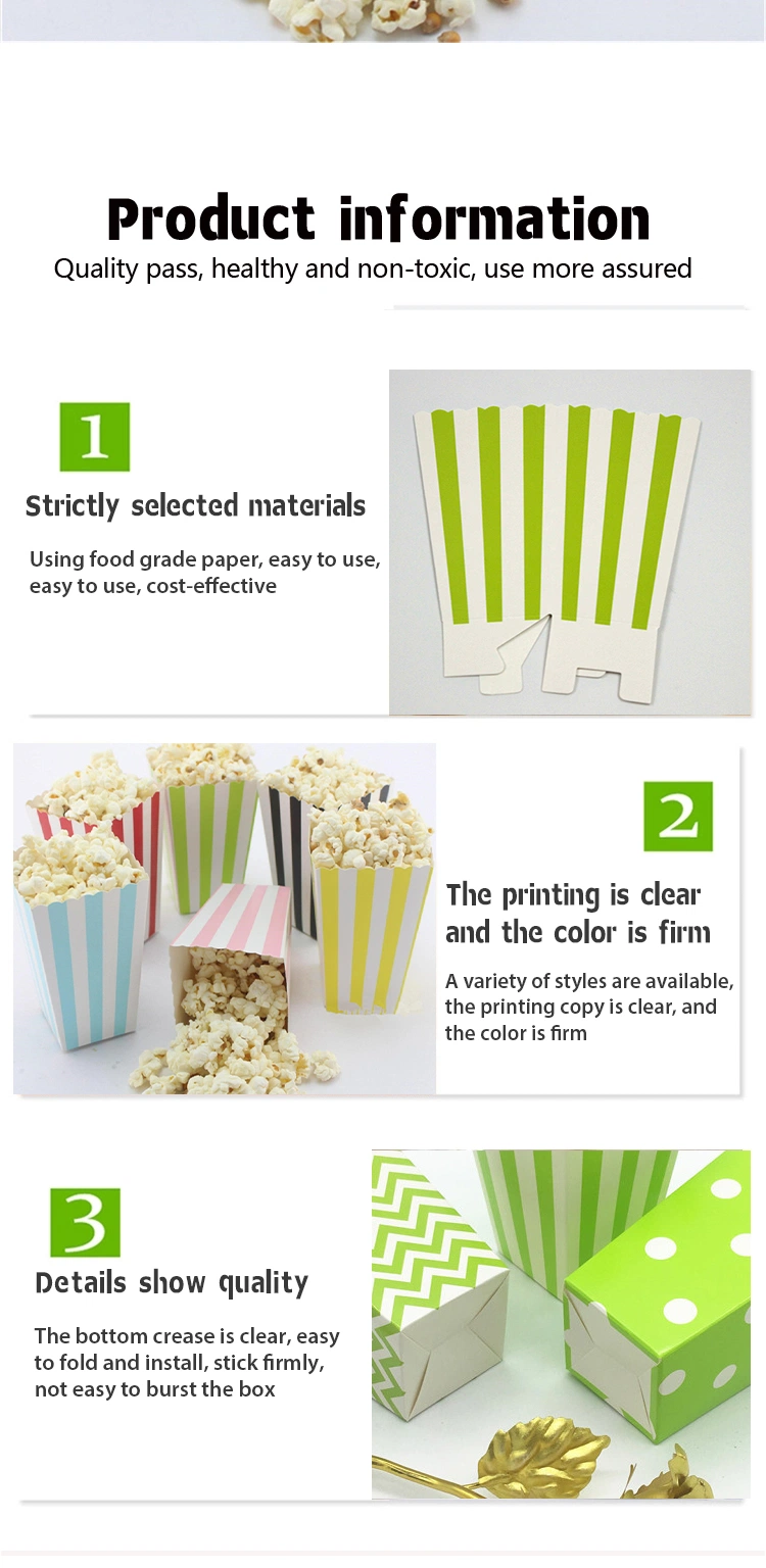 Disposable Paper Popcorn Cup Snack Package Take-out Box