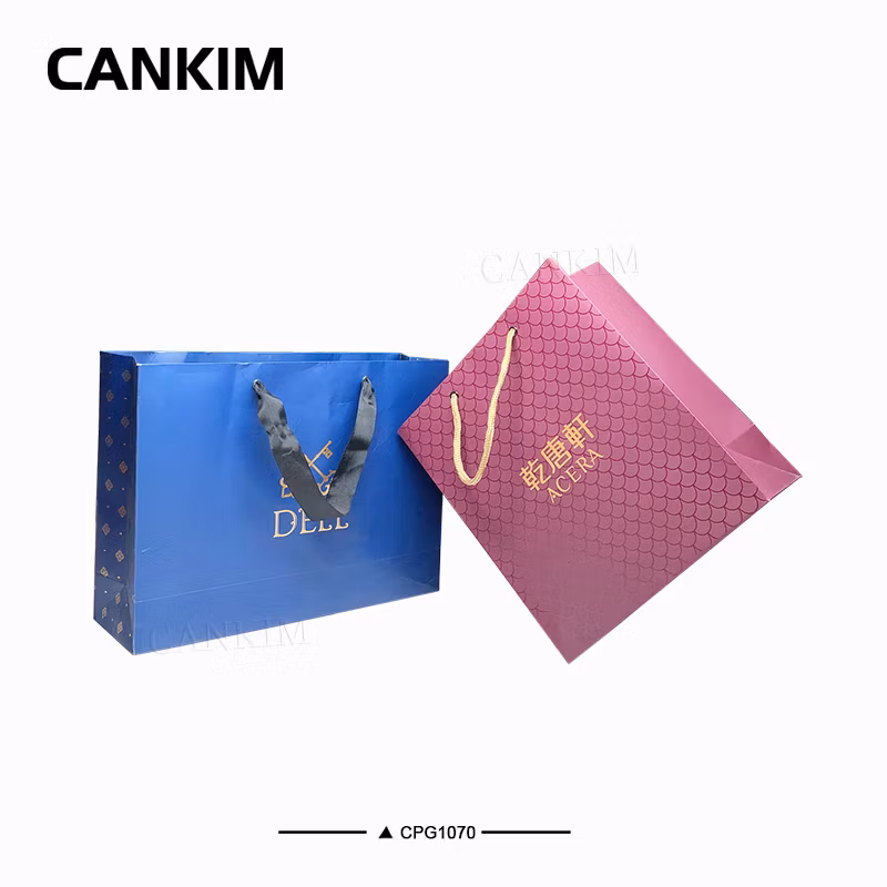 Cankim Custom Paper Bag with OEM Custom Paper Gift Bag Luxury Shopping Paper Bag Gift Bag Packaging Paper Bag with Ribbon