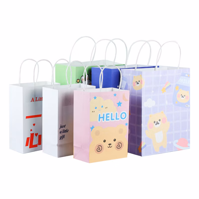 Colorful Kraft Paper Bags Brown/Red/Black/White Common Hot Sale Shopping Bags for Promotion