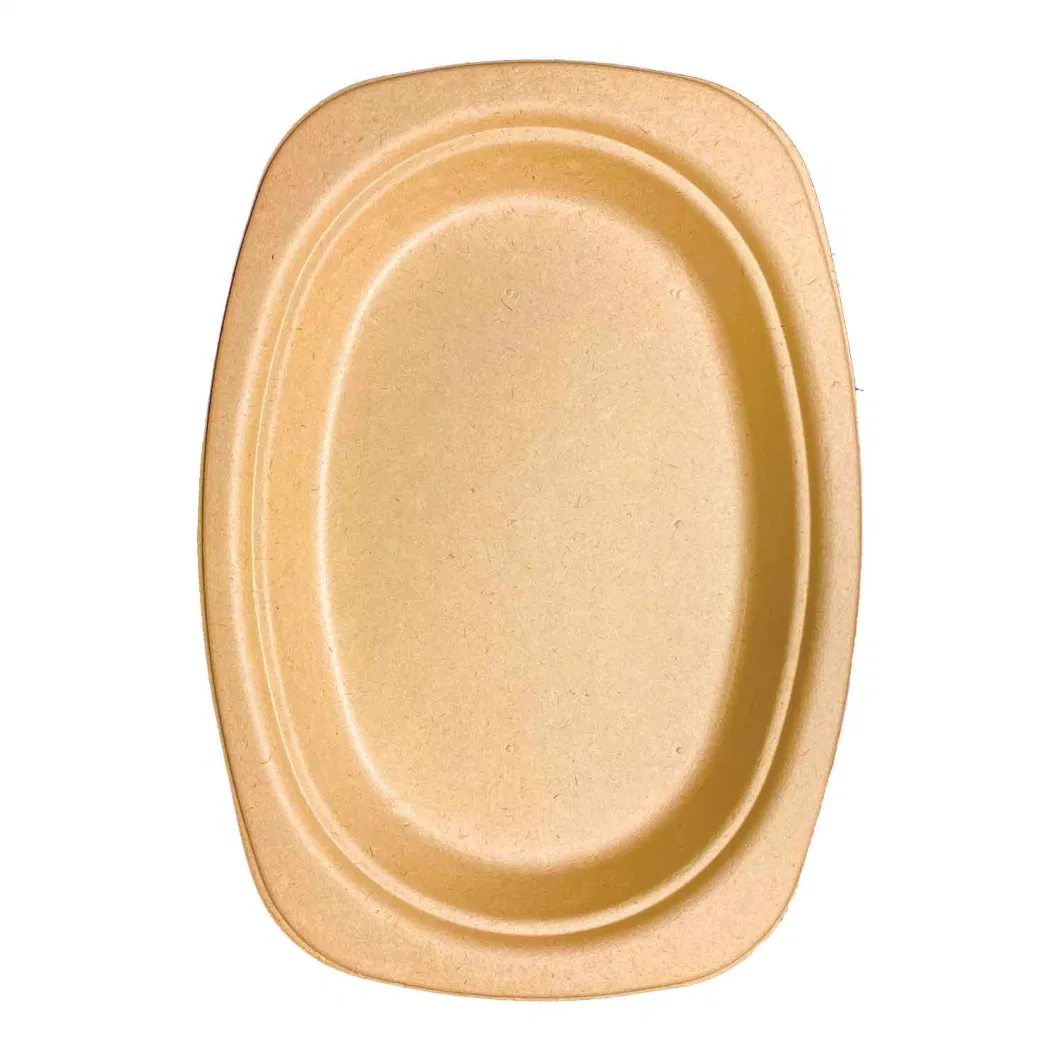 Wholesale Sugarcane Fiber Kraft Paper Plate for Restaurants, Food Trucks, Fast Food Takeouts