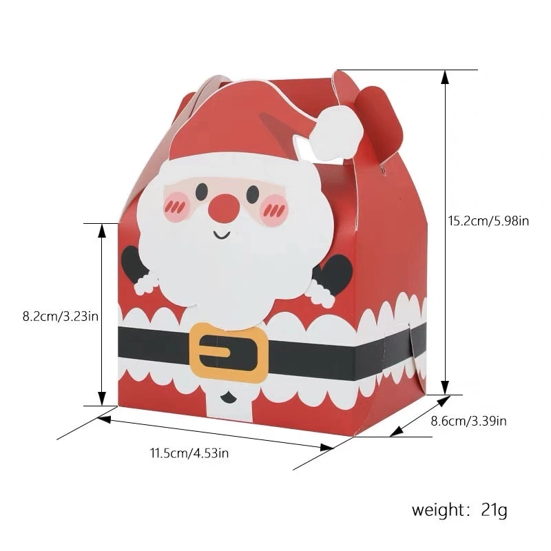 Eco Friendly Foldable Christmas Candy Dessert Cookie Paper Box with Logo Printing Xmas Sweet Biscuit Pastry Cardboard 3D Gift Package Boxes Cupcake Boxes