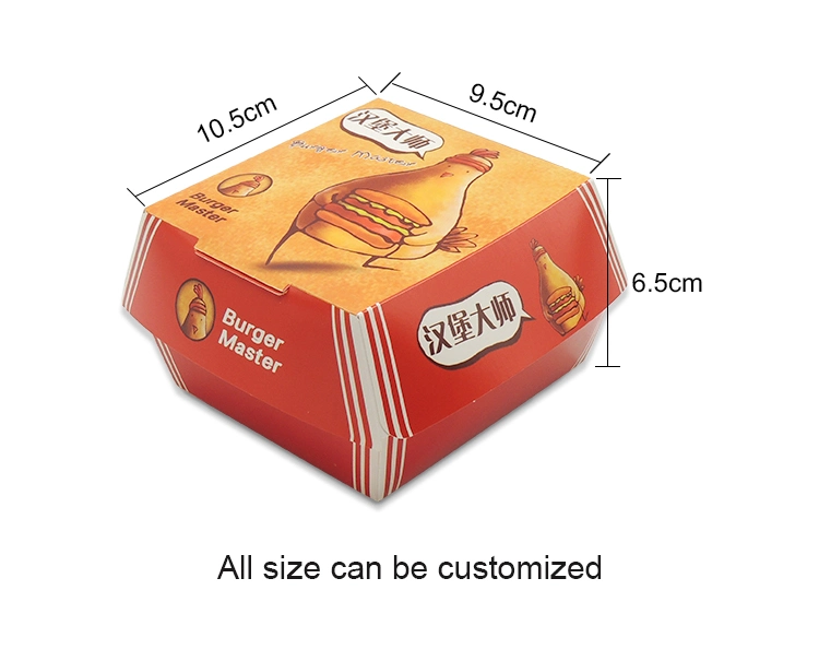 Disposable Customized Design Hamburger Paper Box