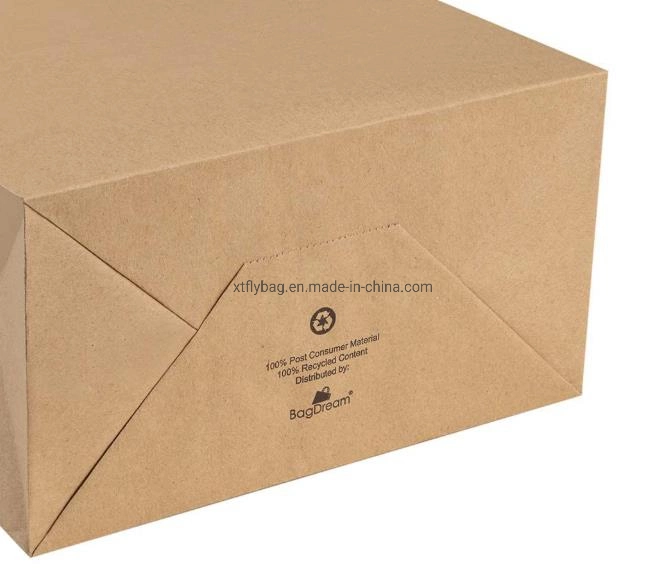 100% Recycled Kraft Paper Bag Cake Box Paper Packaging Bags BSCI/Fsc