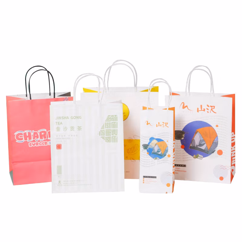 Colorful Kraft Paper Bags Brown/Red/Black/White Common Hot Sale Shopping Bags for Promotion