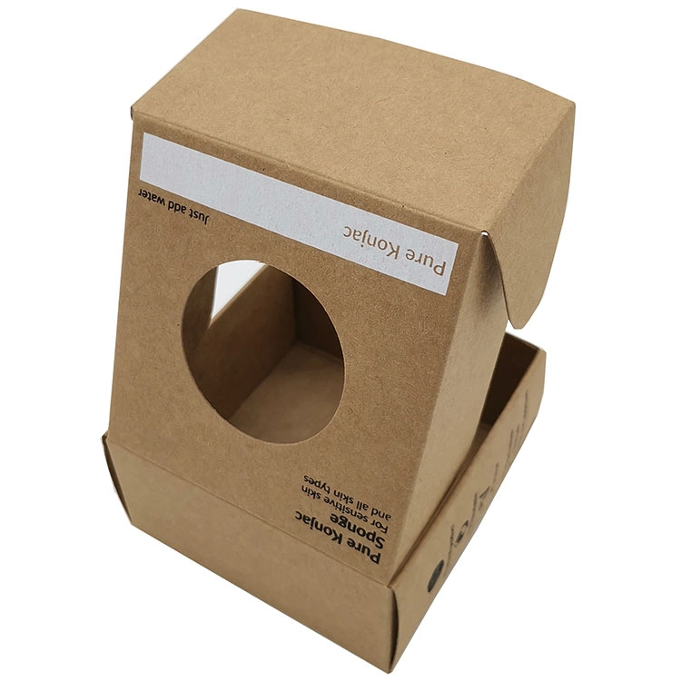 Custom Logo Printed Kraft Paper Soap Packaging Box with Clear Window