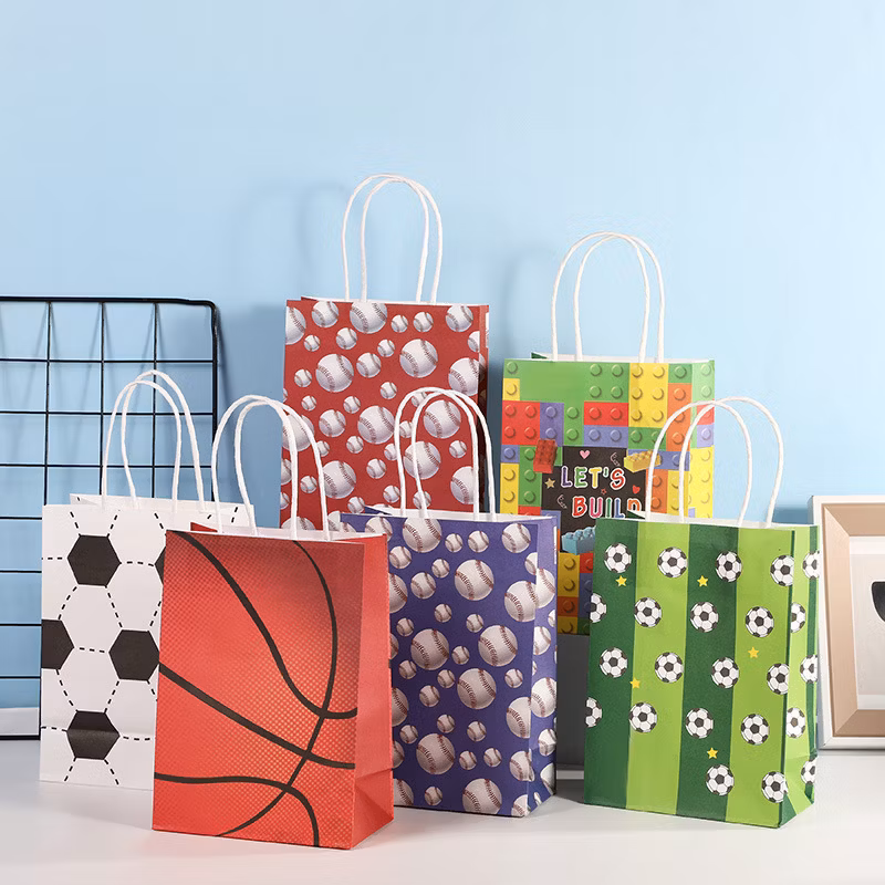 Wholesale Luxury Shopping Packaging Packing Gift Box Bags with Custom Printed Logo Kraft Paper Bag with Handle for Jewelry Coffee Tea Cosmetic Makeup