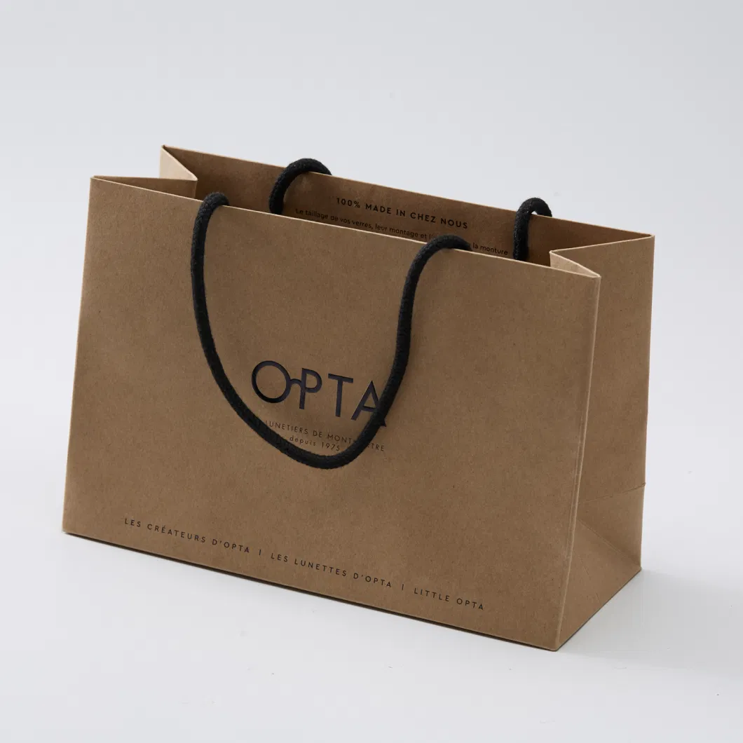 Kraft Paper Shopping Bag with Nylon Rope Handles
