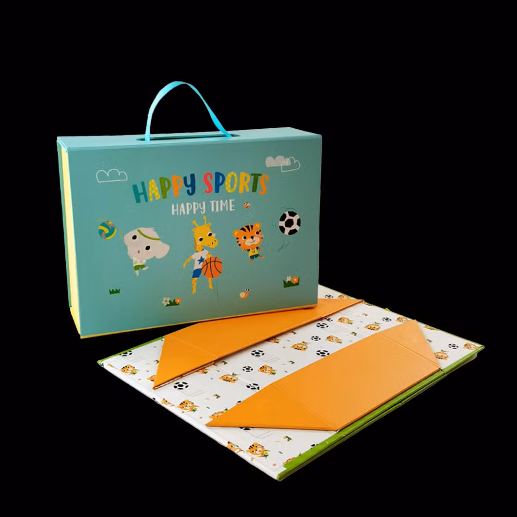 FSC BSCI Custom Full Color Printing Luxury Fashion Flat Toy Packing Foldable Cardboard Carton Paper Packaging Gift Present Shipping Storage Box with Handle