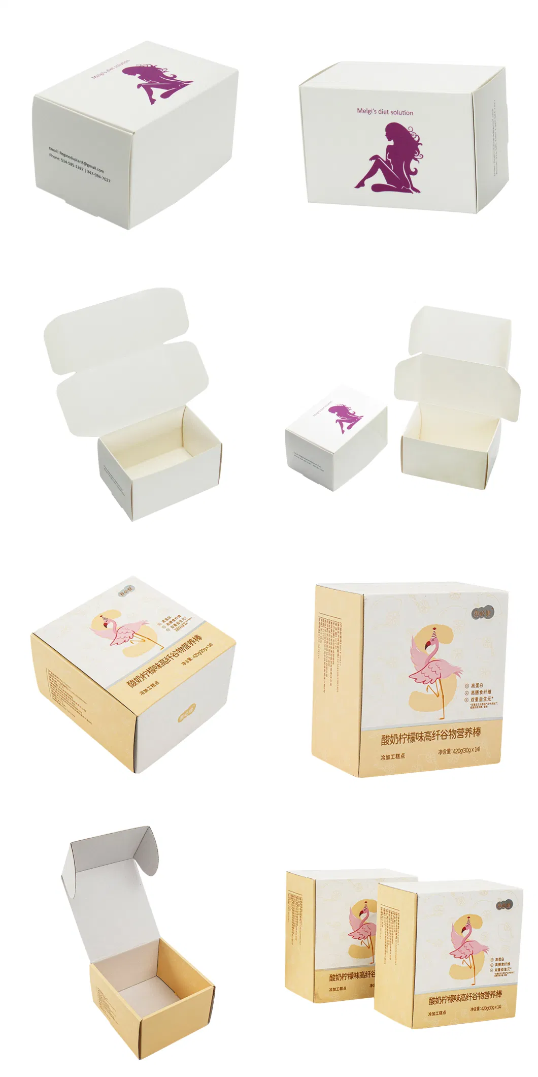 Cardboard Recycled Custom Logo Colorful Corrugated Paper Boxes Glossy Box Packaging High Quality White Custom Shipping Boxes